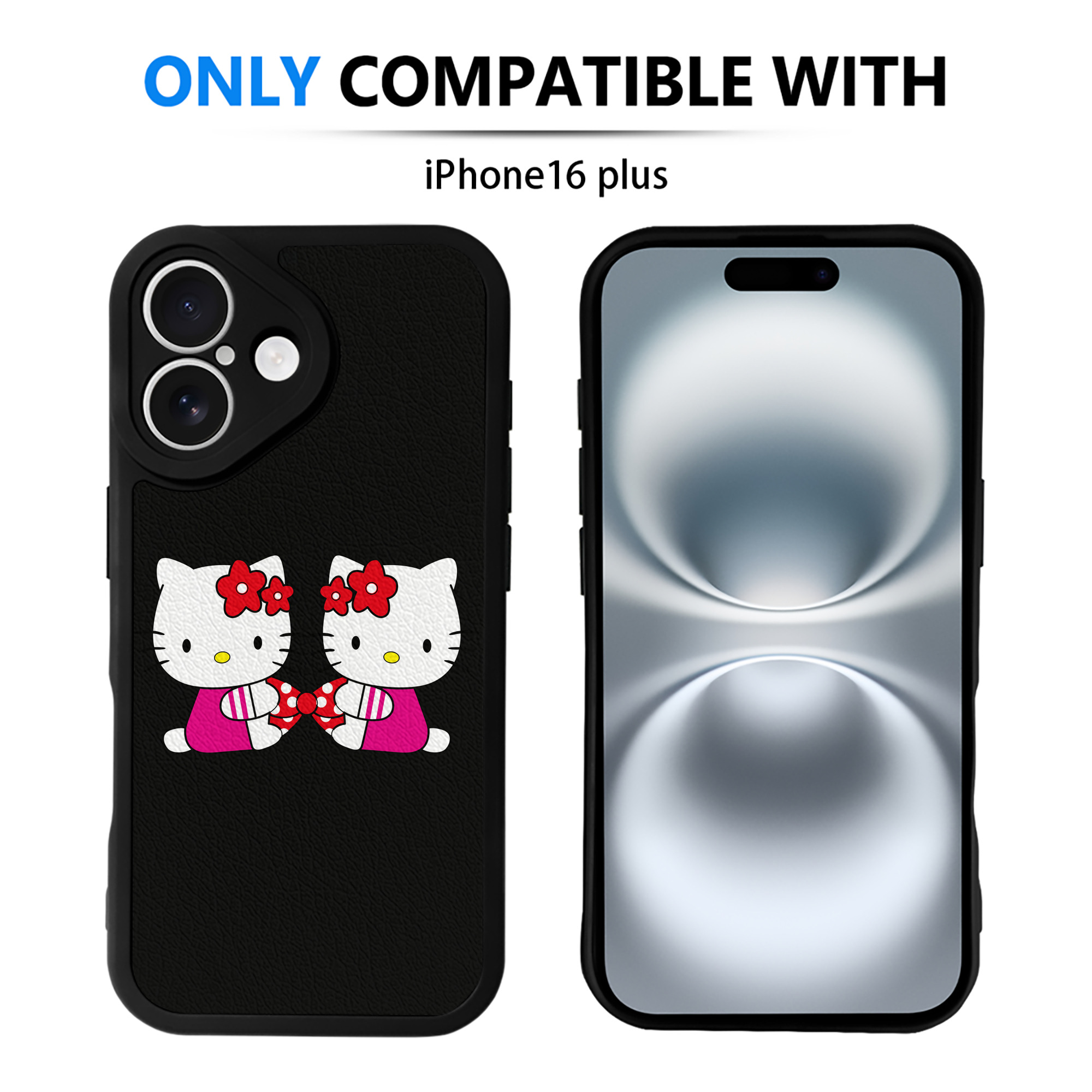 （画像用） Hello Kitty ハローキティ 【iPhone 16シリーズ対応】シリコンスマホケース（レザー調） 材質：シリコン